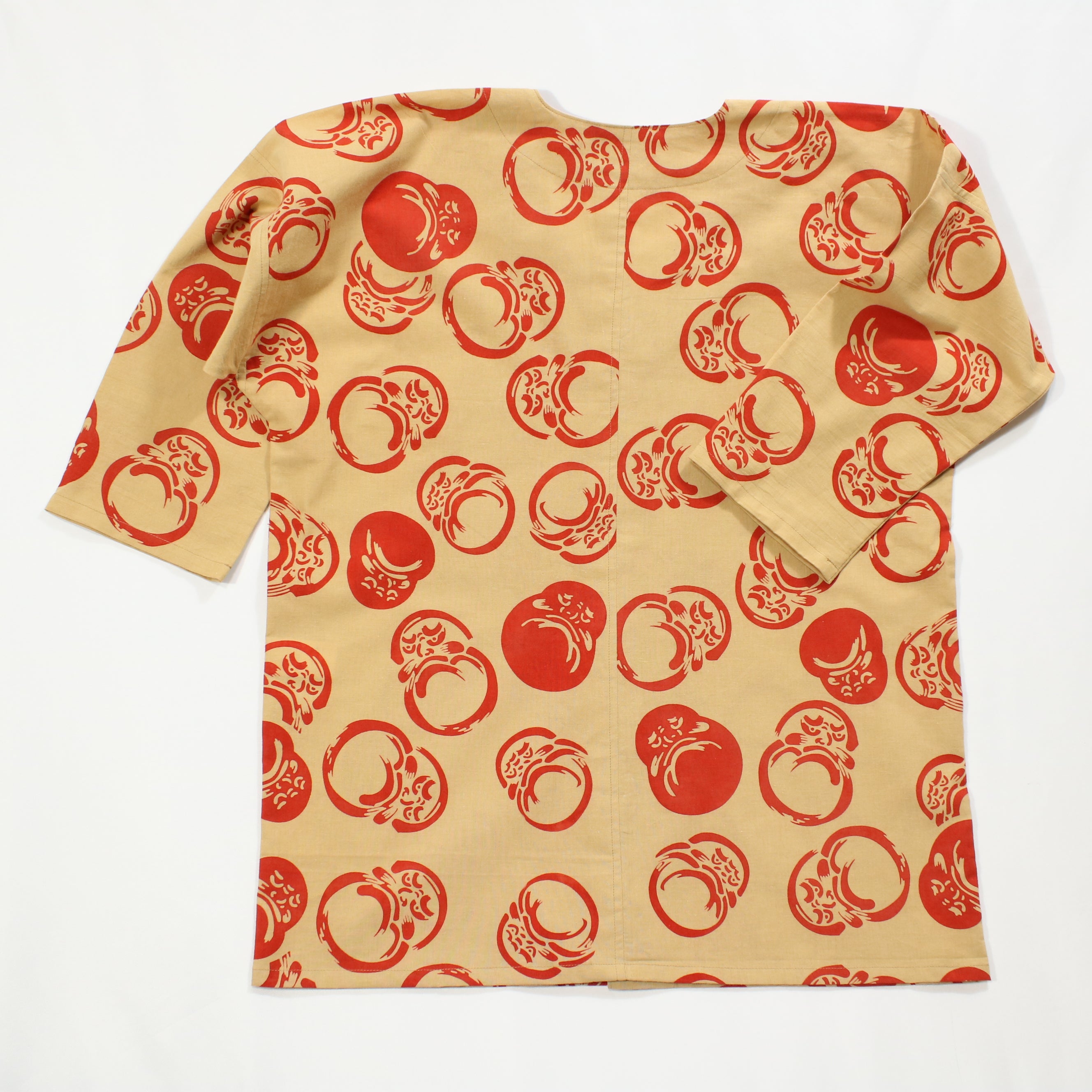 【だるま(ベージュ地)】焼津シャツ／七分袖