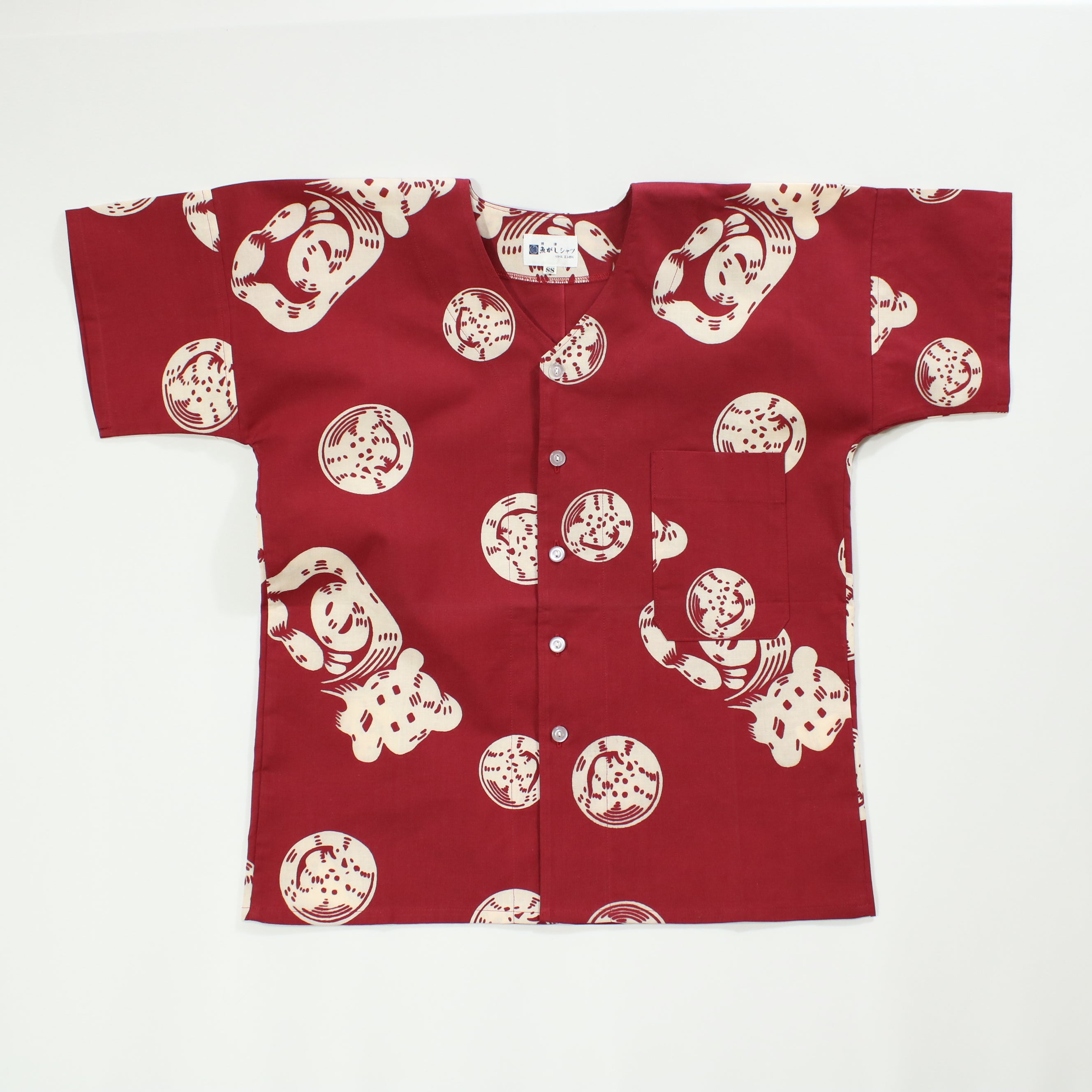 【魚河岸(エンジ地)】魚河岸シャツ／半袖