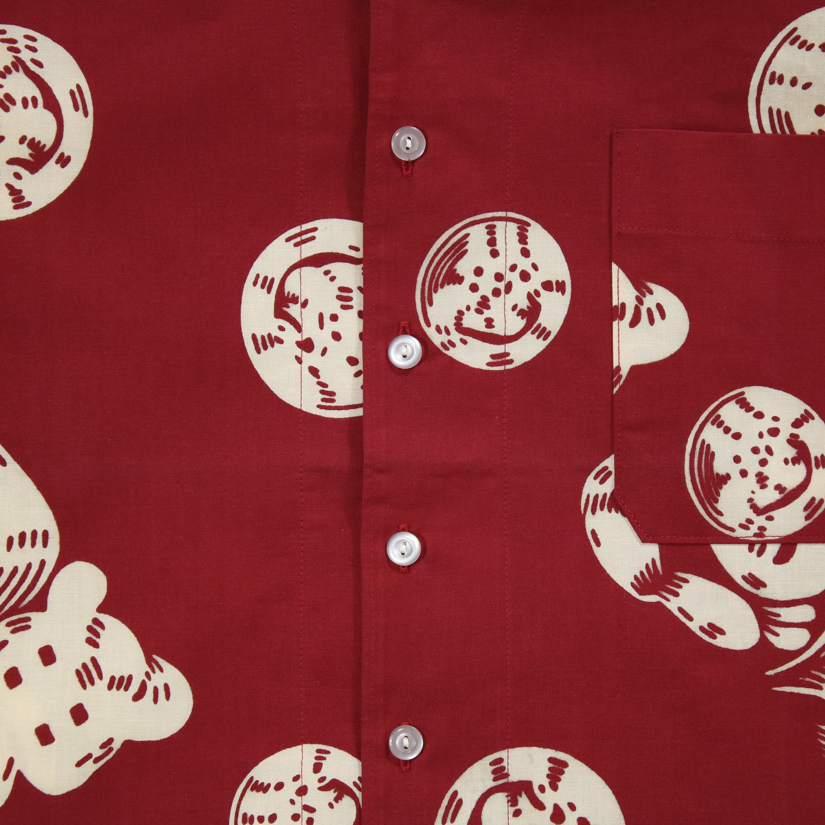 【魚河岸(エンジ地)】魚河岸シャツ／半袖