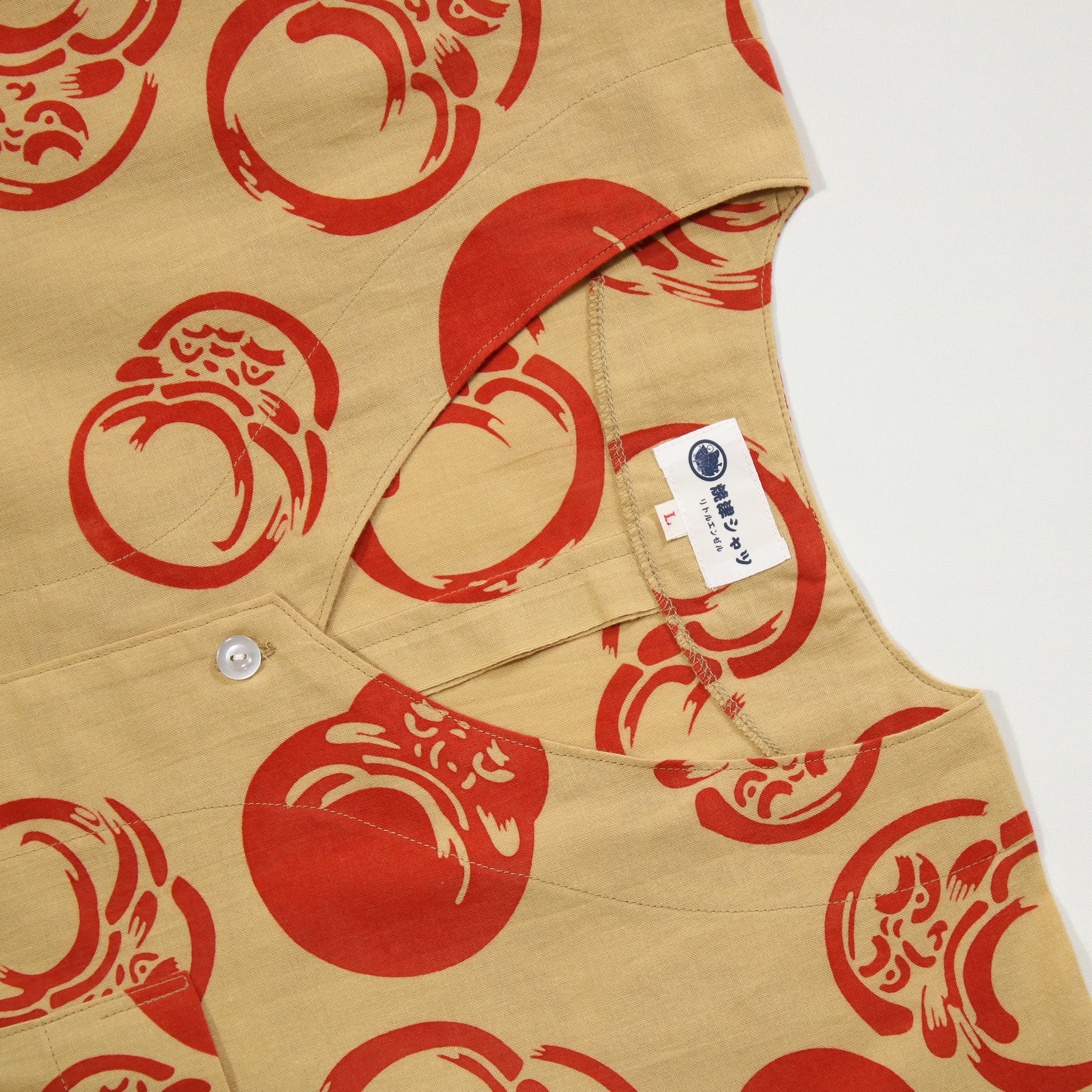 【だるま(ベージュ地)】焼津シャツ／七分袖