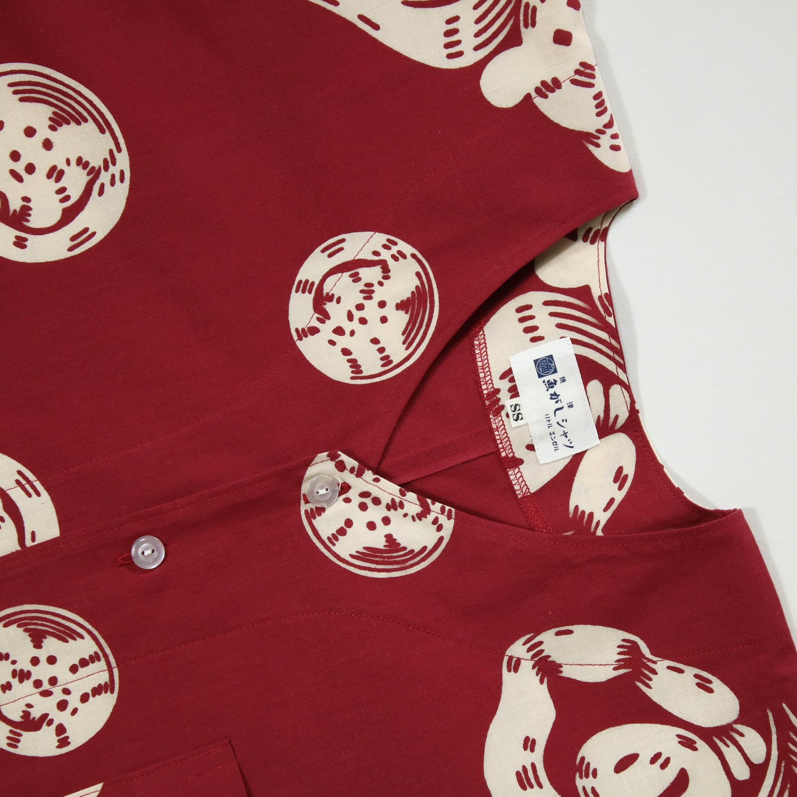 【魚河岸(エンジ地)】魚河岸シャツ／半袖