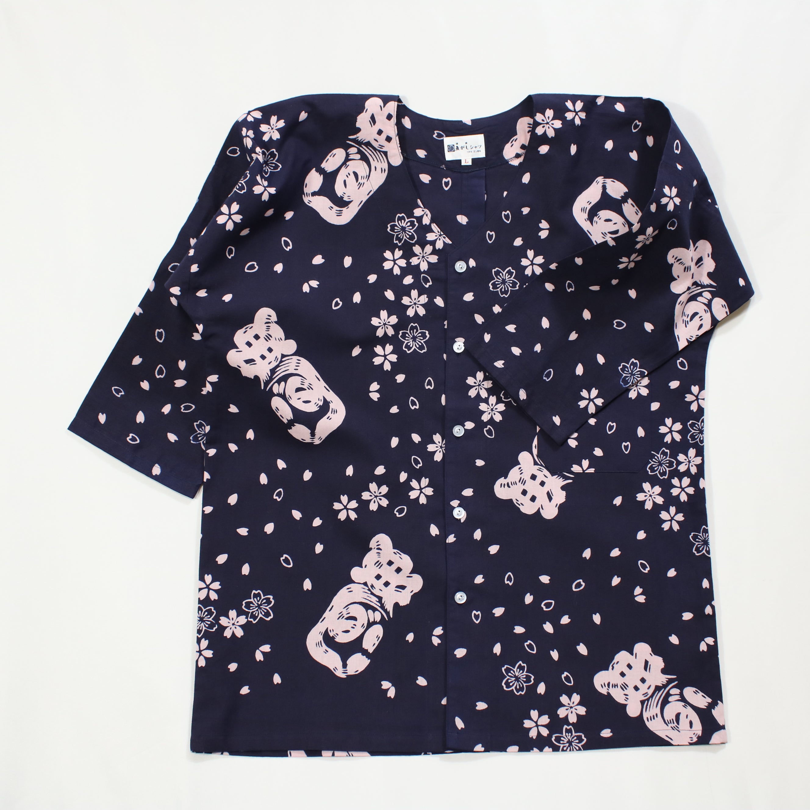 【桜吹雪】魚河岸シャツ／七分袖