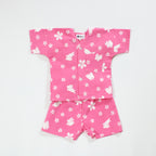 【うさぎに桜】焼津シャツ／上下セット(キッズ)