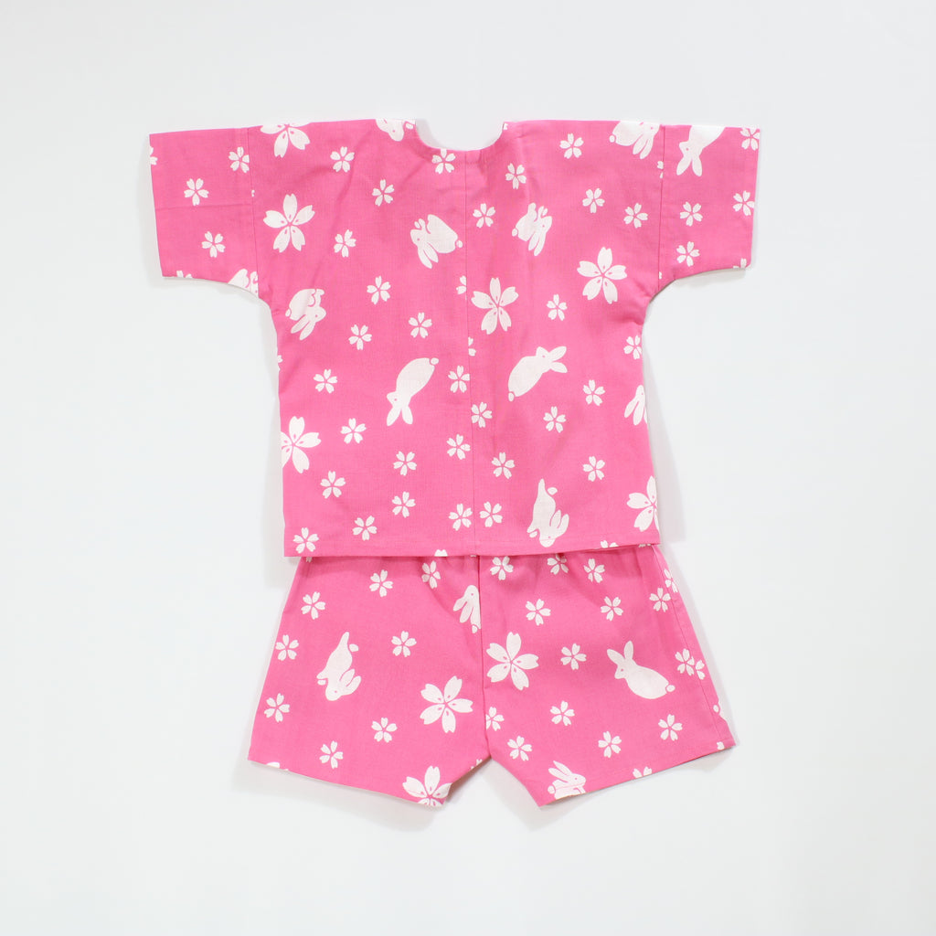 【うさぎに桜】焼津シャツ／上下セット(キッズ)