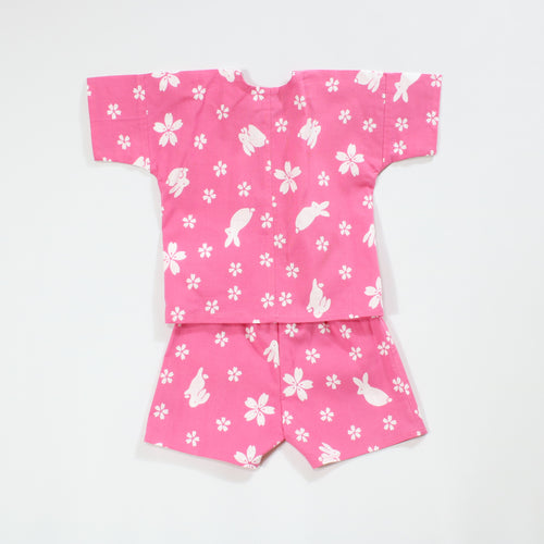 【うさぎに桜】焼津シャツ／上下セット(キッズ)