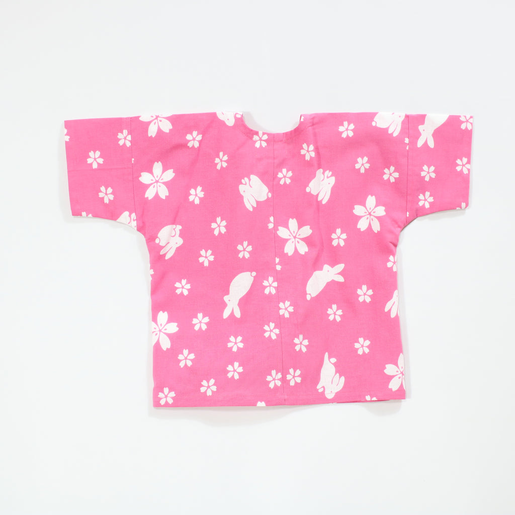 【うさぎに桜】焼津シャツ／上下セット(キッズ)