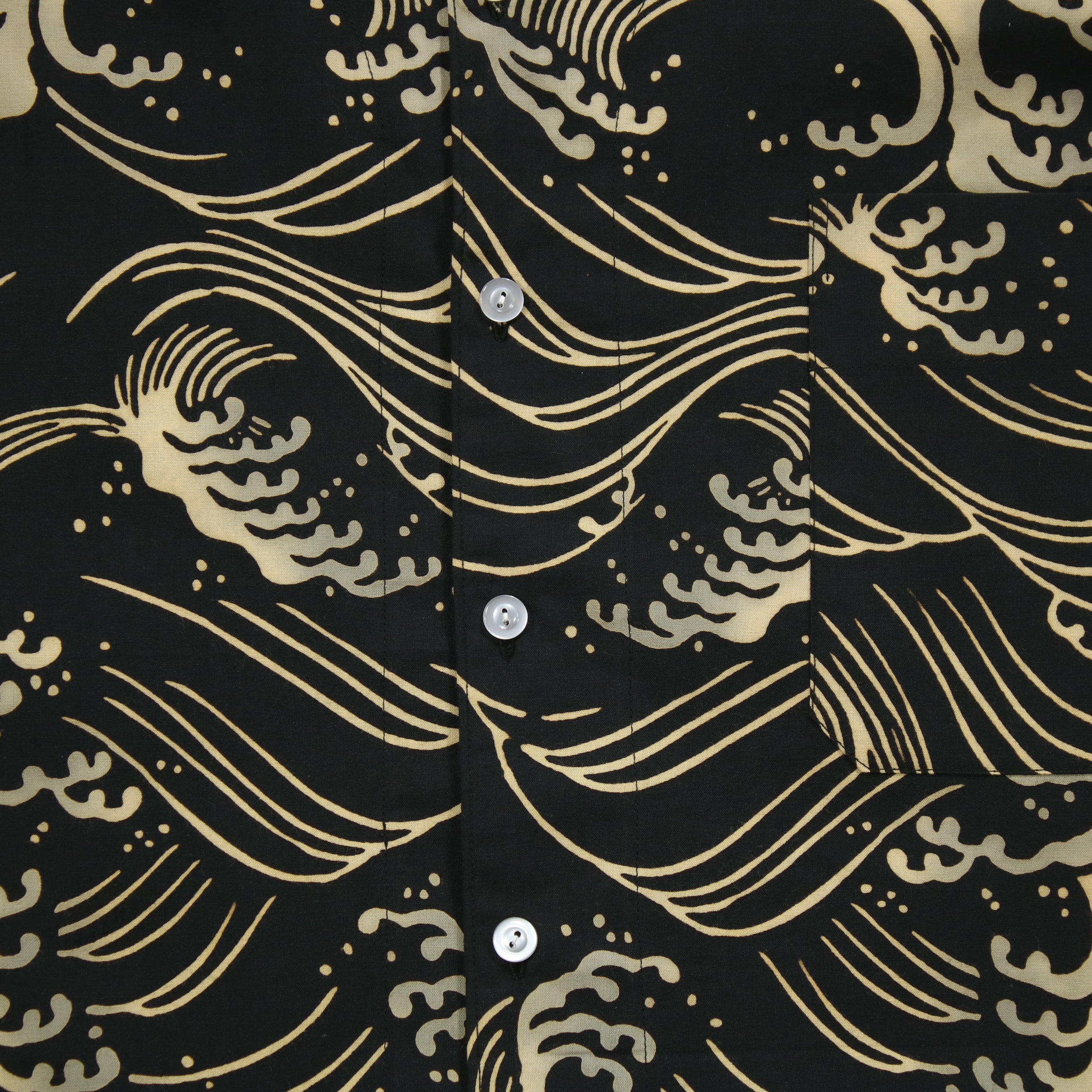 【黒波】魚河岸シャツ／七分袖