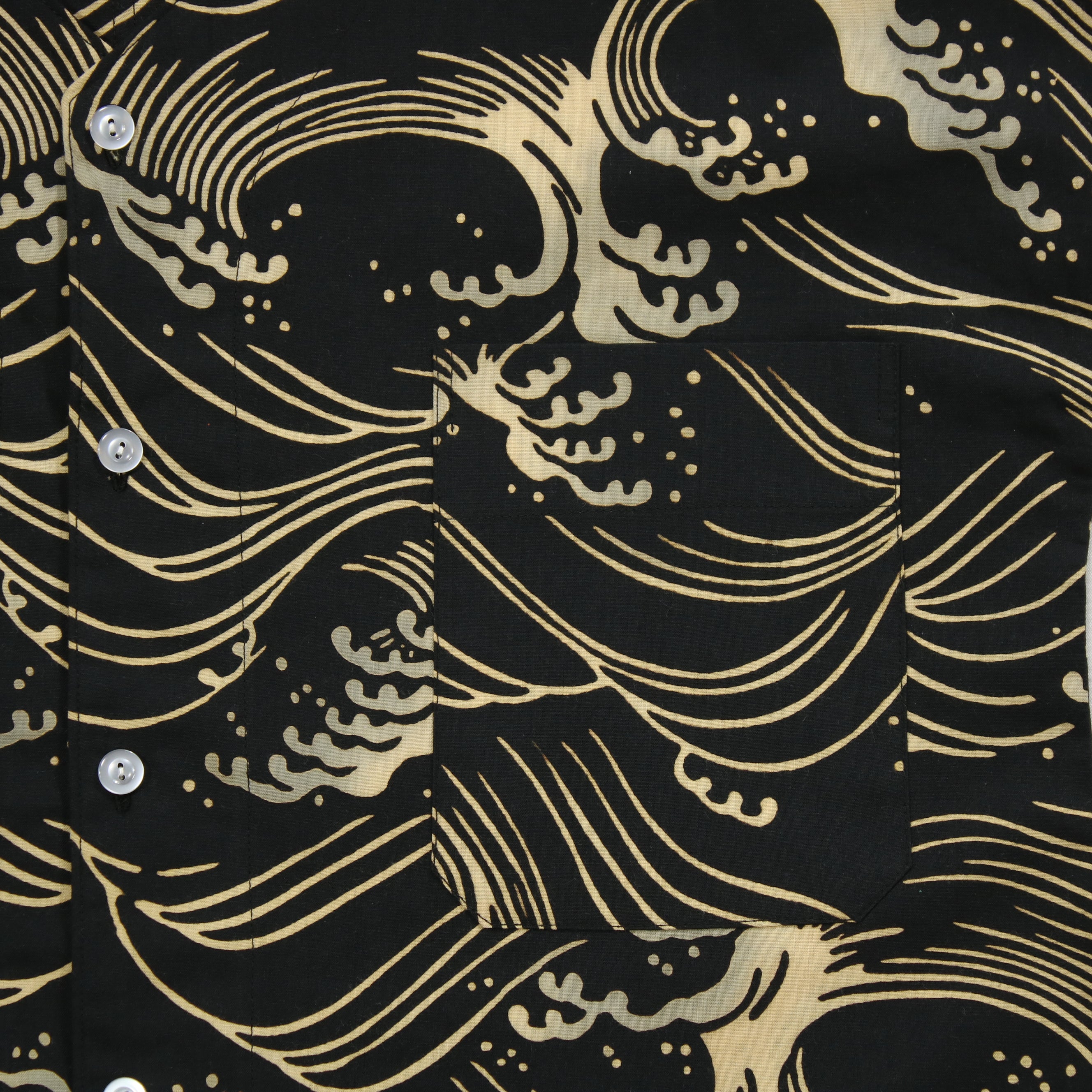 【黒波】魚河岸シャツ／七分袖