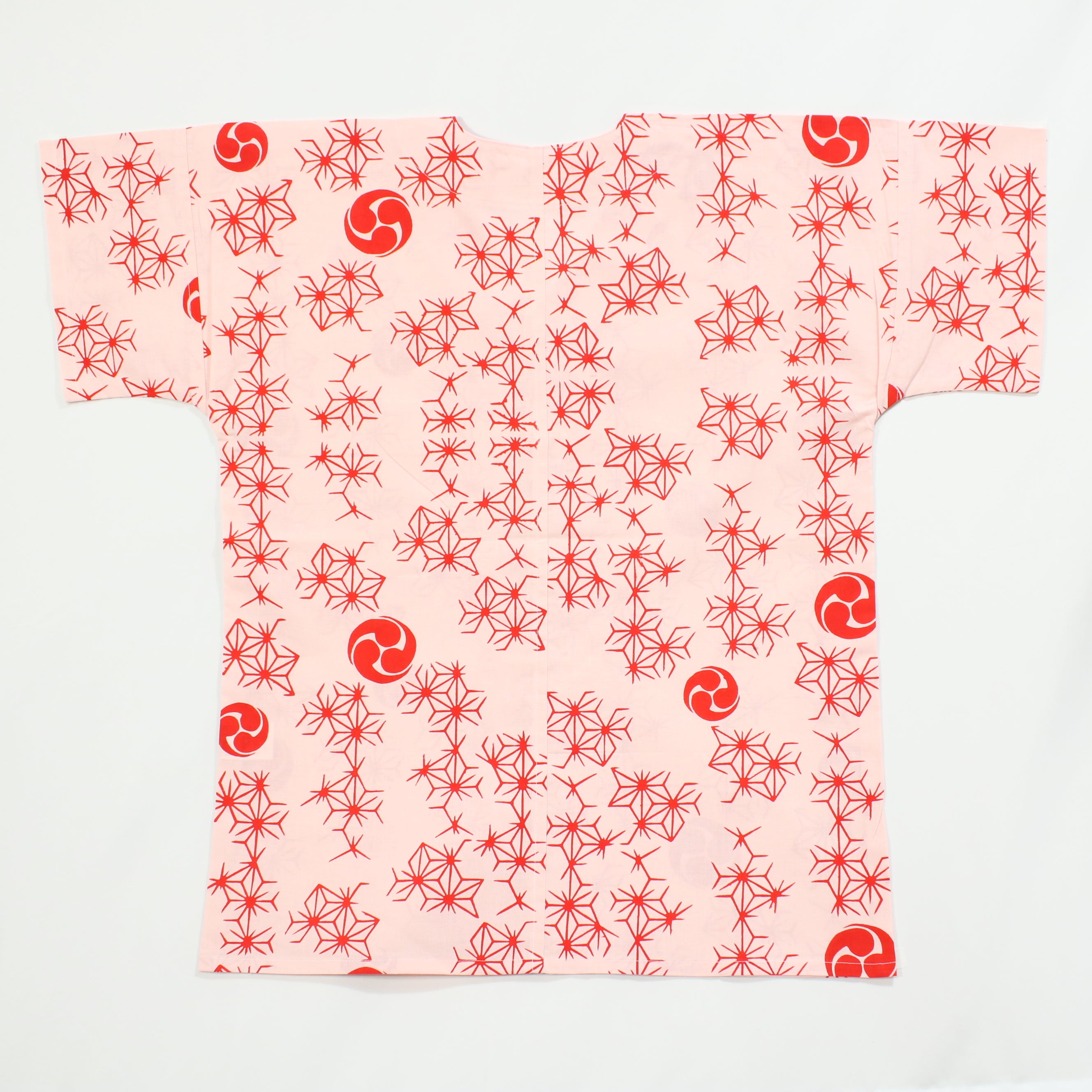 【麻の葉に巴(ピンク地)】焼津シャツ／半袖