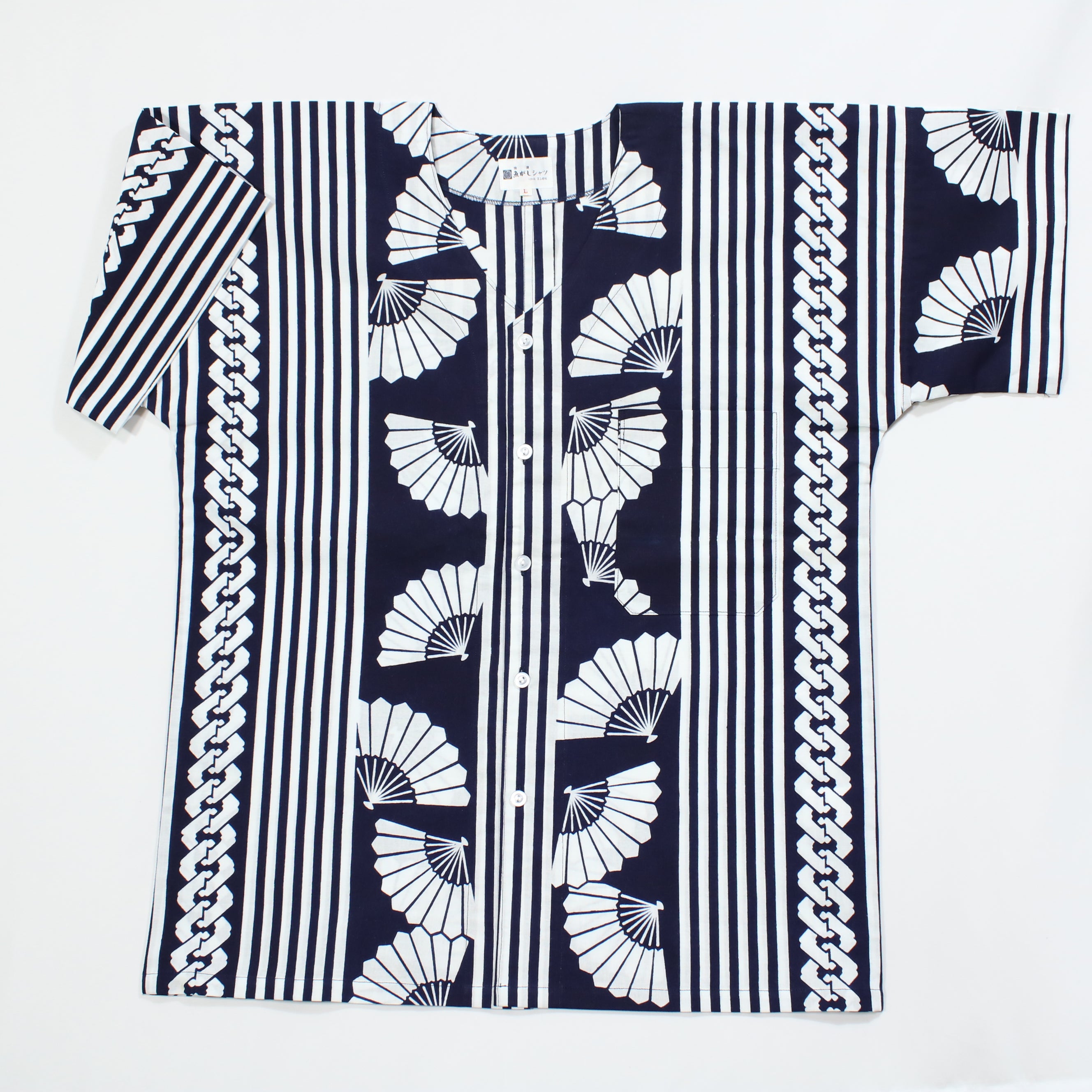 【扇面に吉原つなぎ】焼津シャツ／半袖