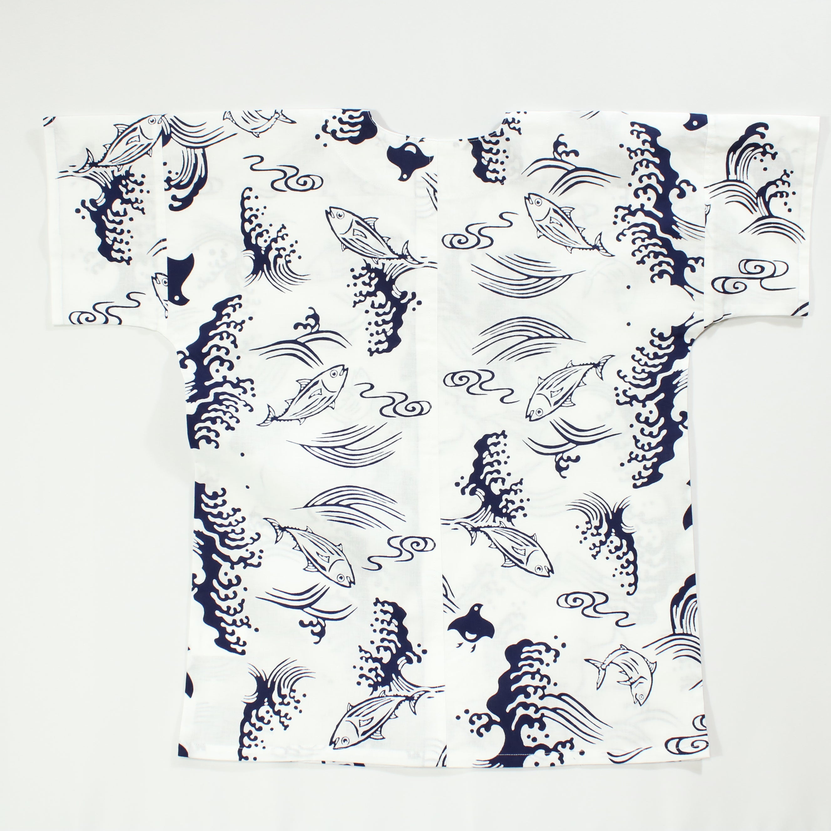 【鰹に千鳥(白地)】焼津シャツ／半袖