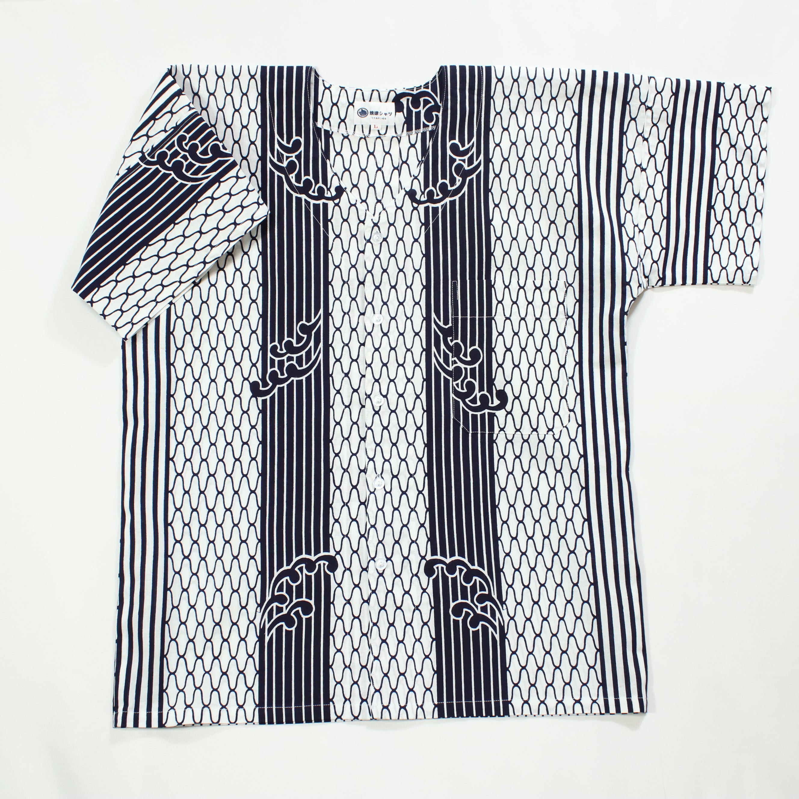 【網代に波】焼津シャツ／半袖