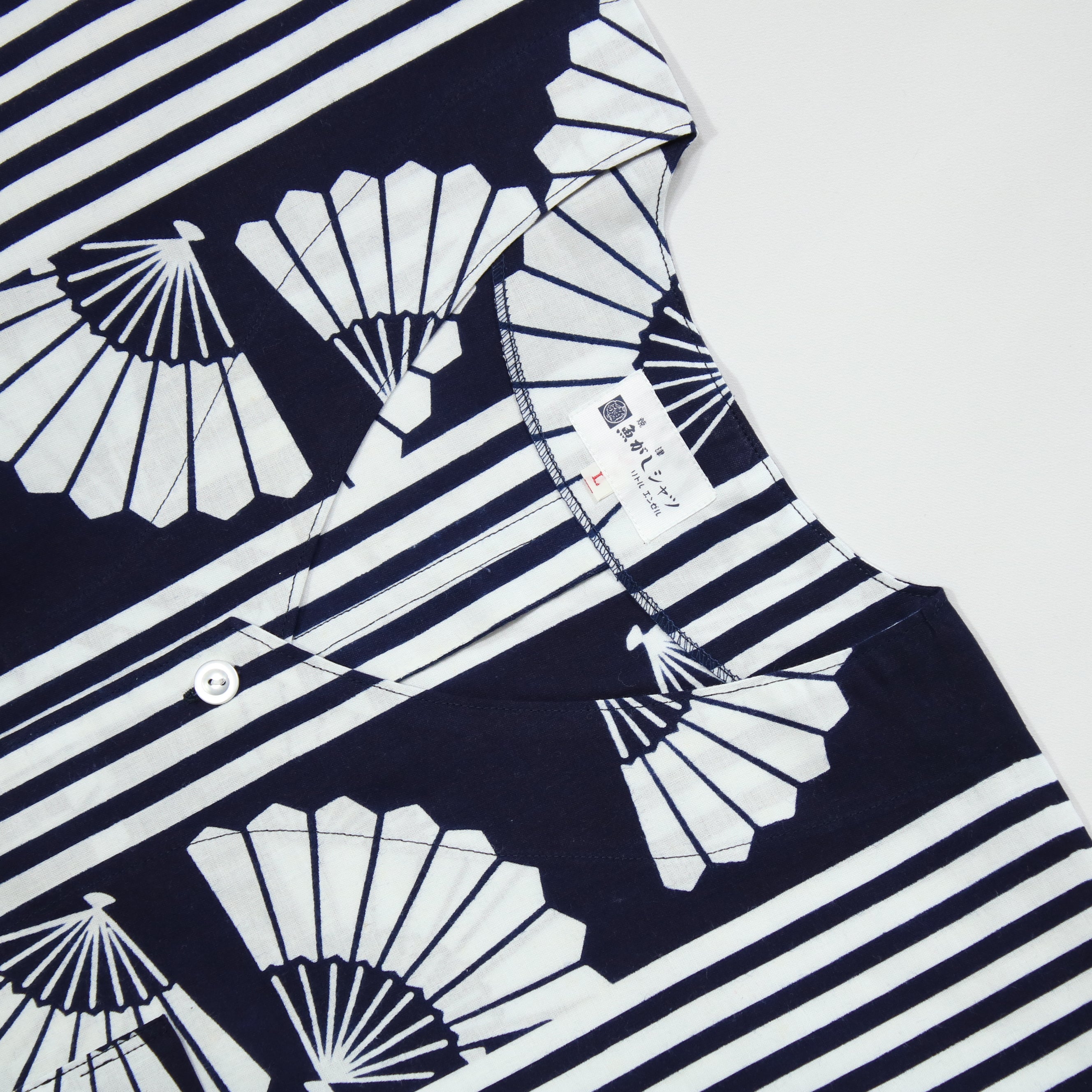 【扇面に吉原つなぎ】焼津シャツ／半袖