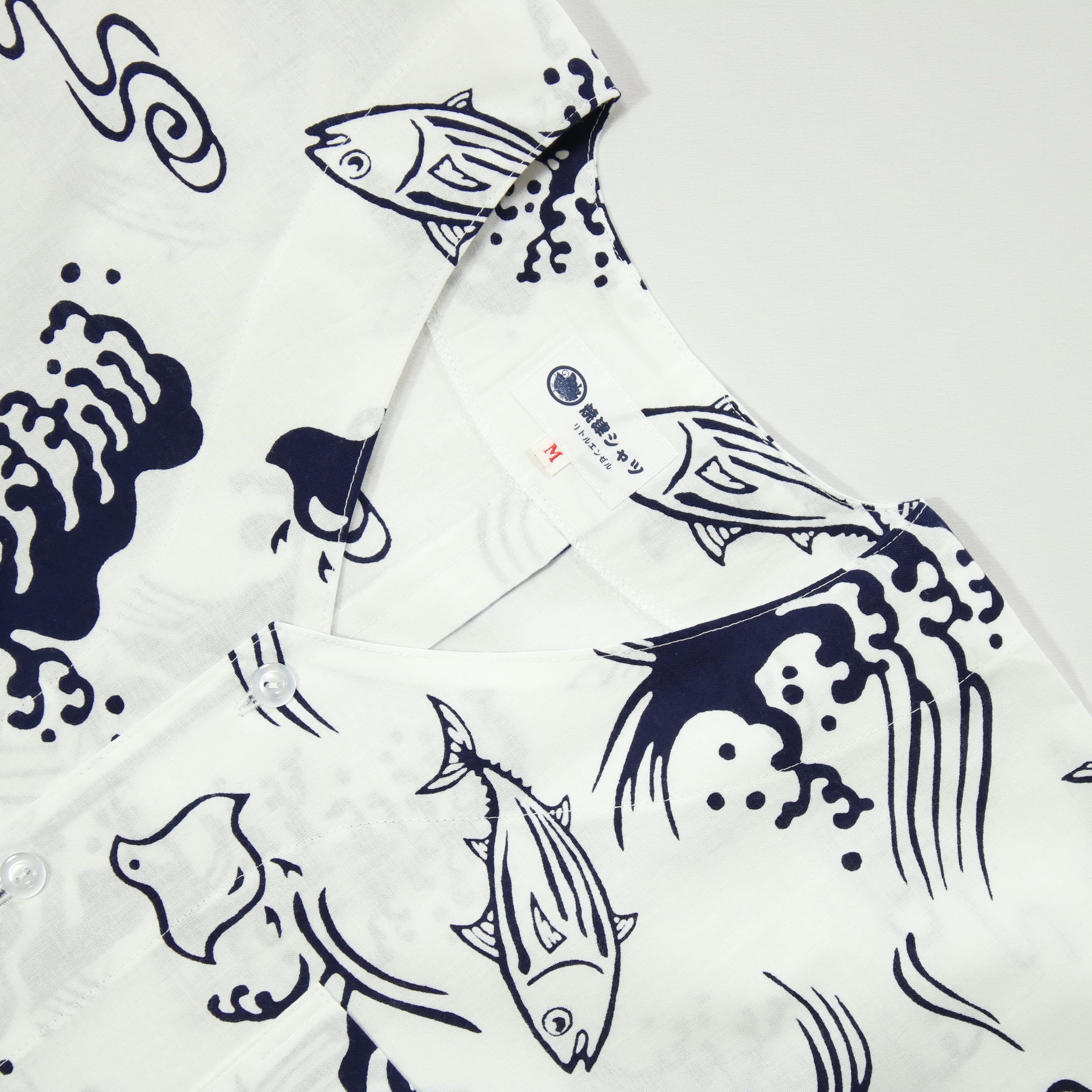 【鰹に千鳥(白地)】焼津シャツ／半袖