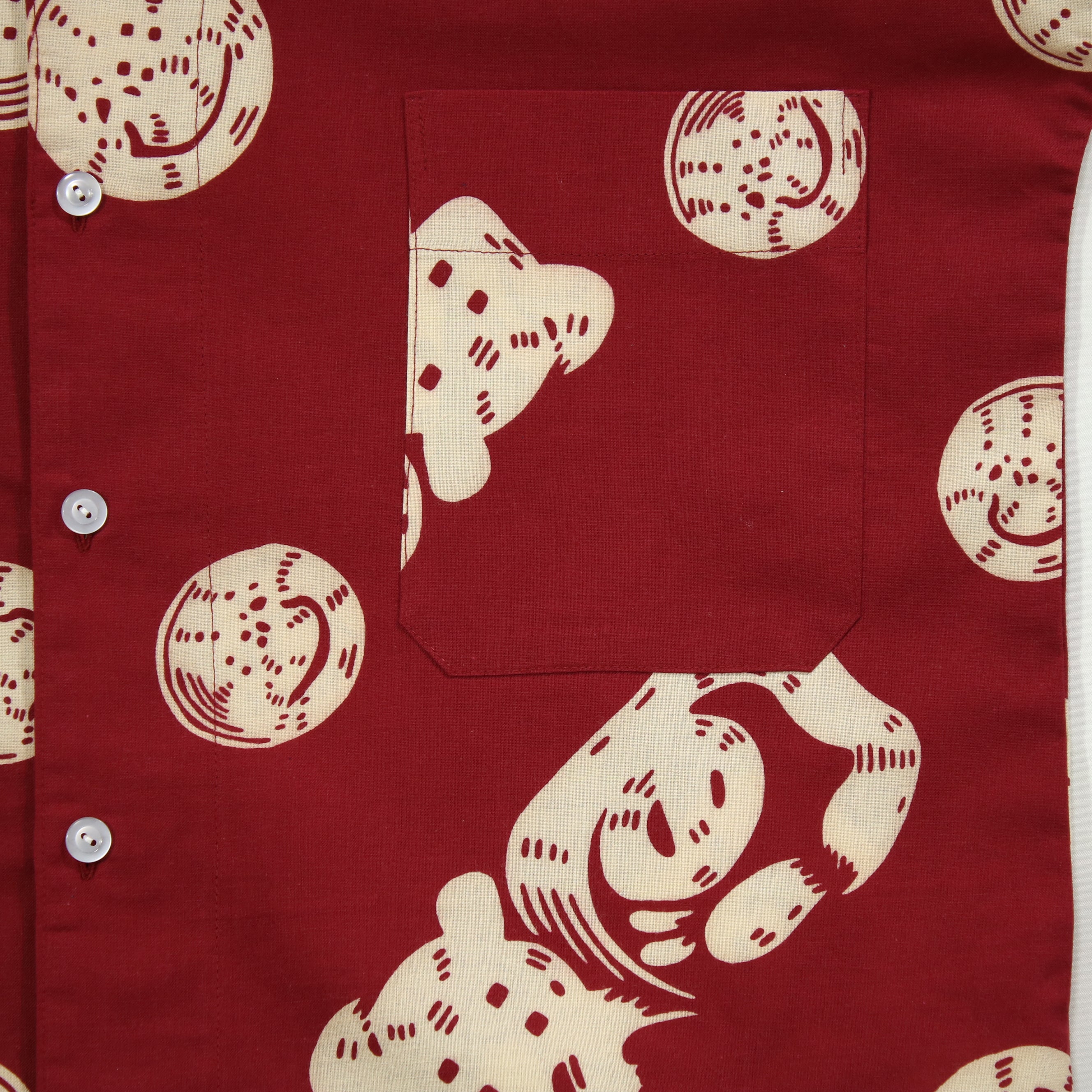 【魚河岸(エンジ地)】魚河岸シャツ／七分袖