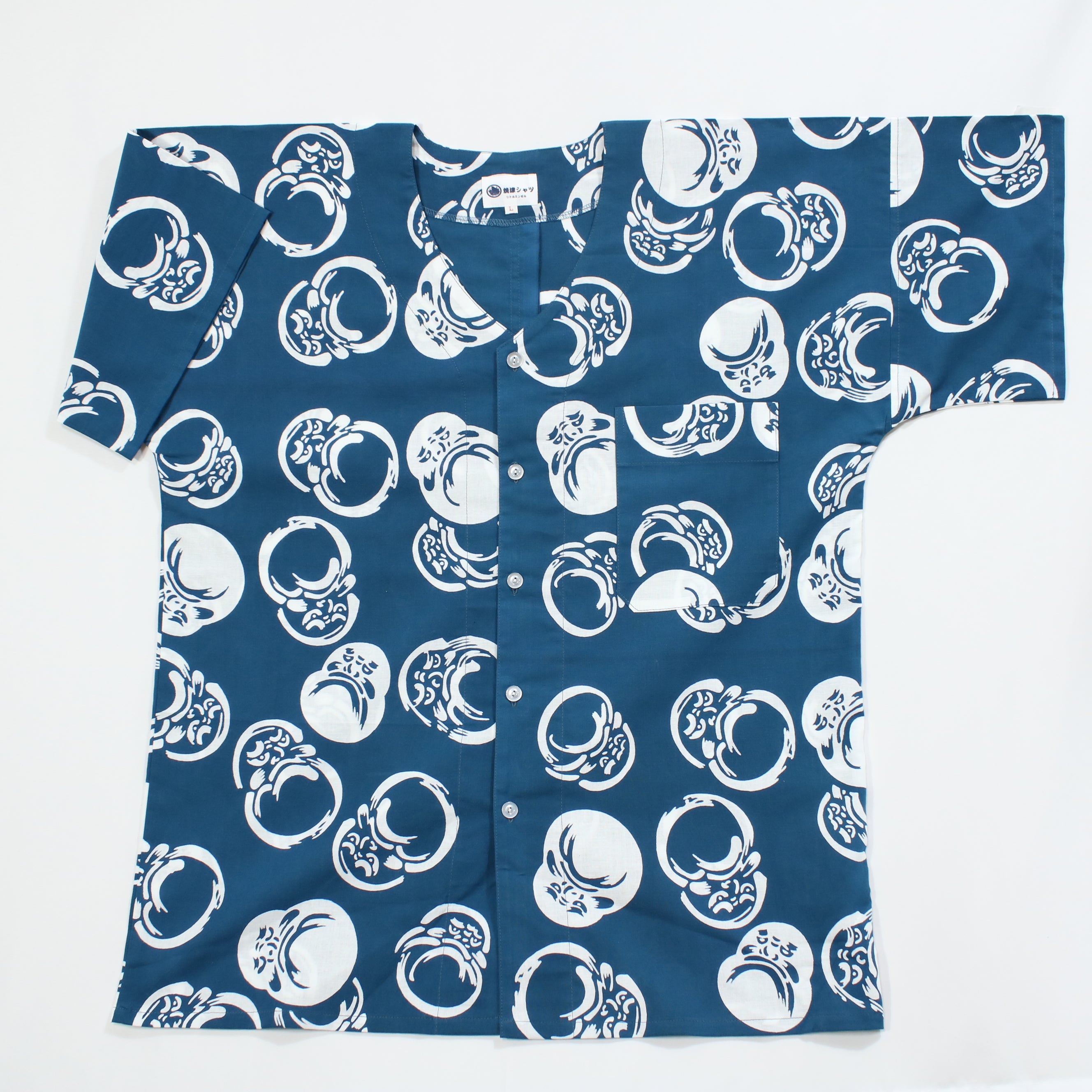 【だるま(青地)】焼津シャツ／半袖