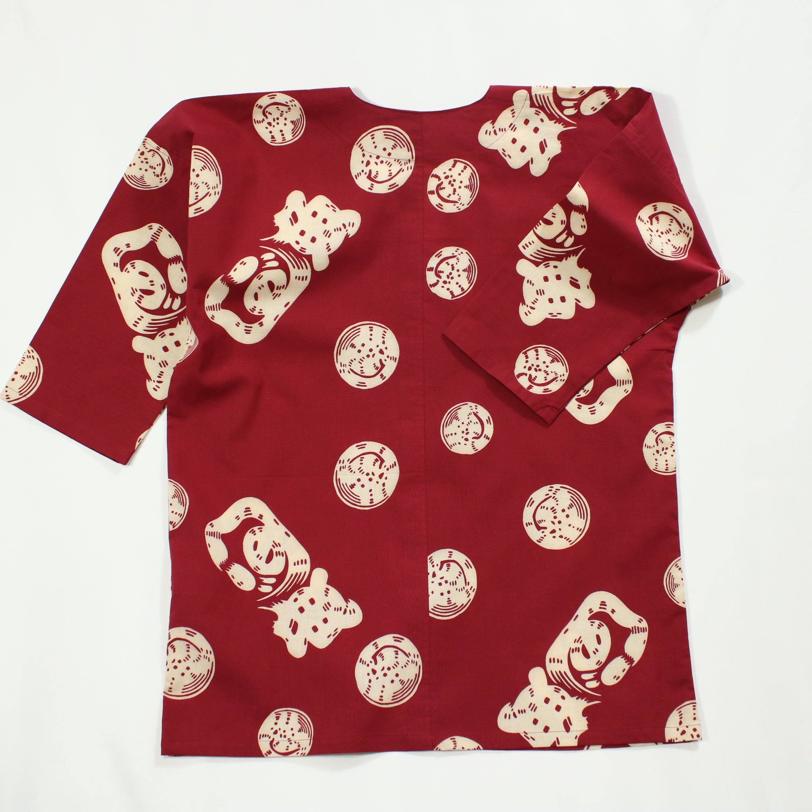 【魚河岸(エンジ地)】魚河岸シャツ／七分袖