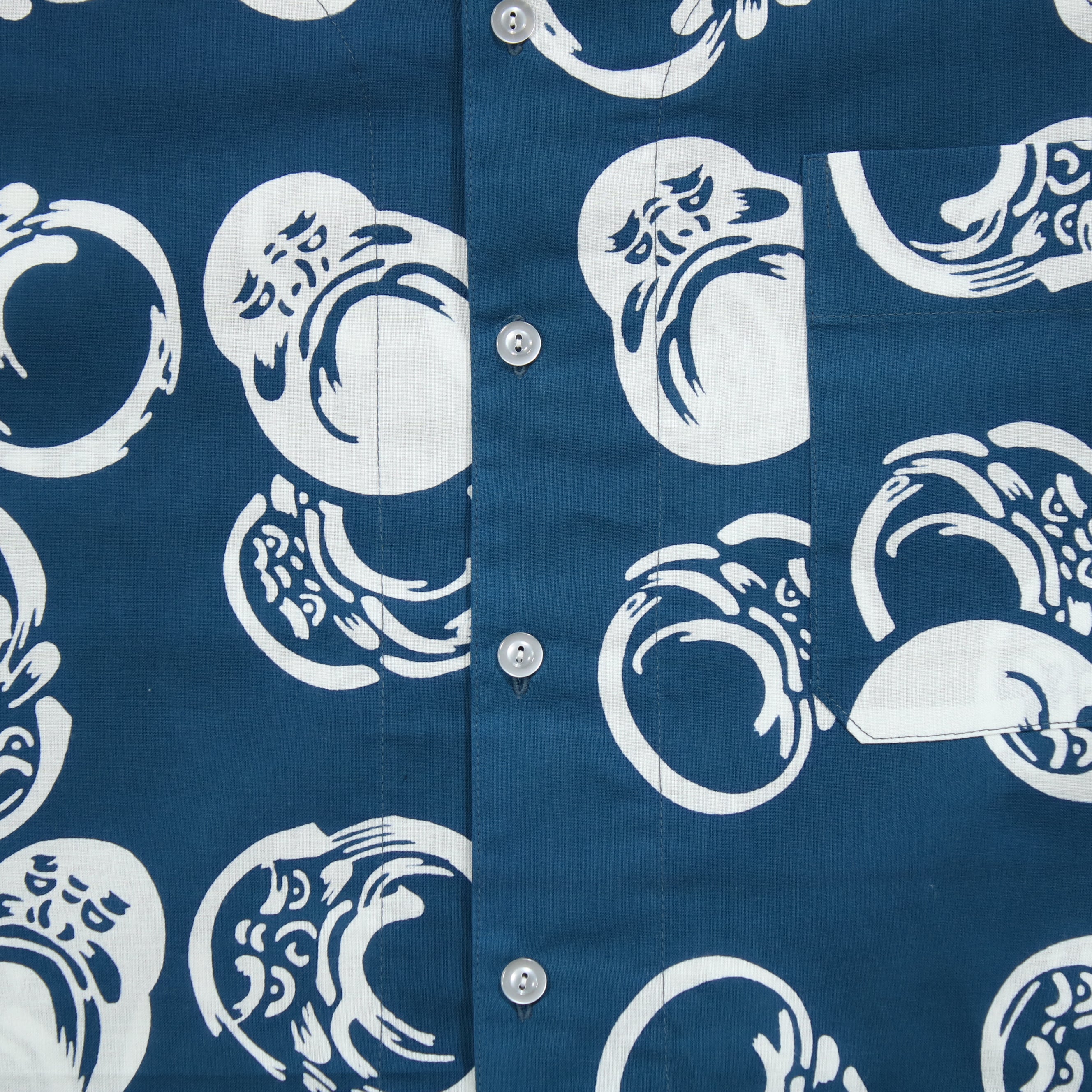 【だるま(青地)】焼津シャツ／半袖