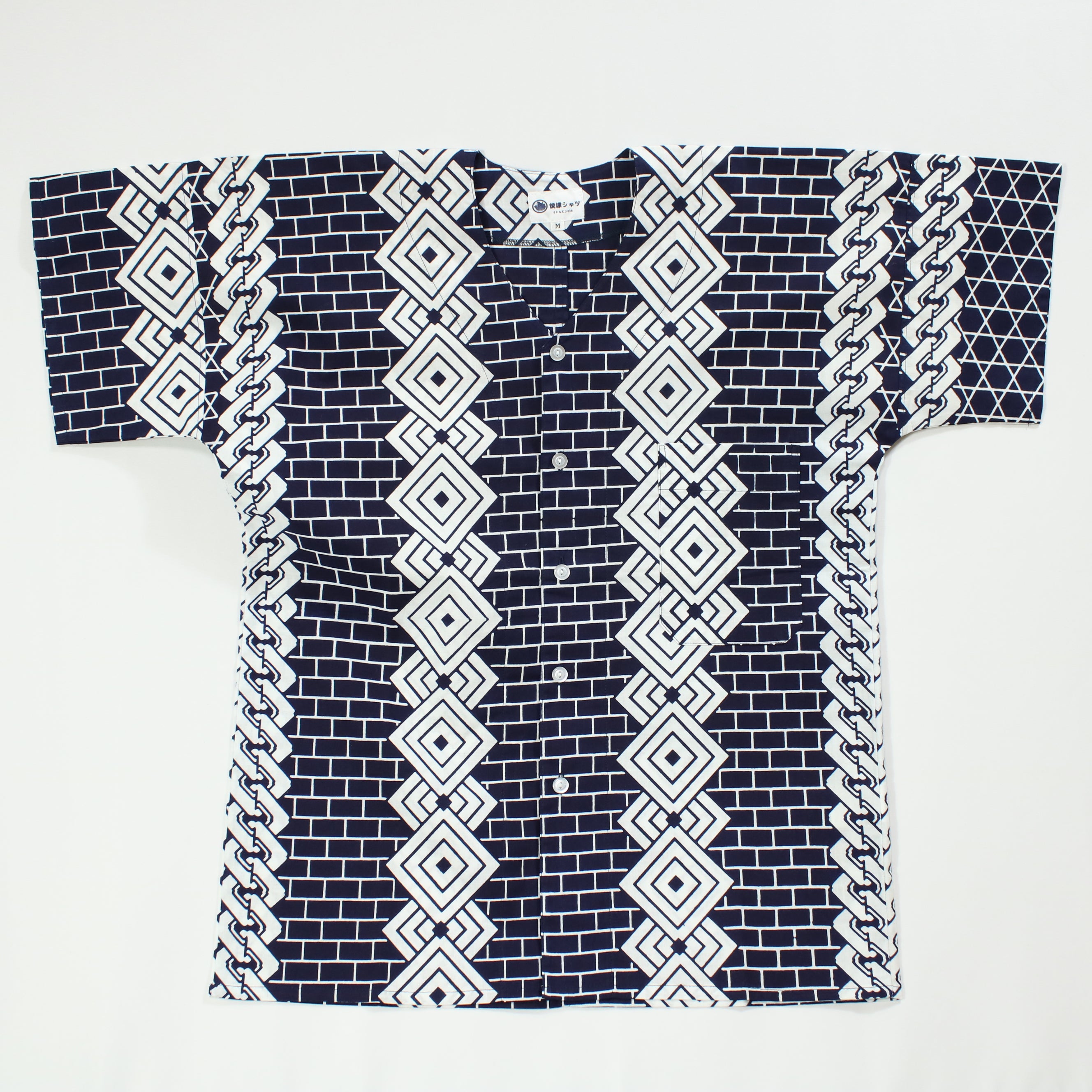 【三枡に吉原つなぎ】焼津シャツ／半袖