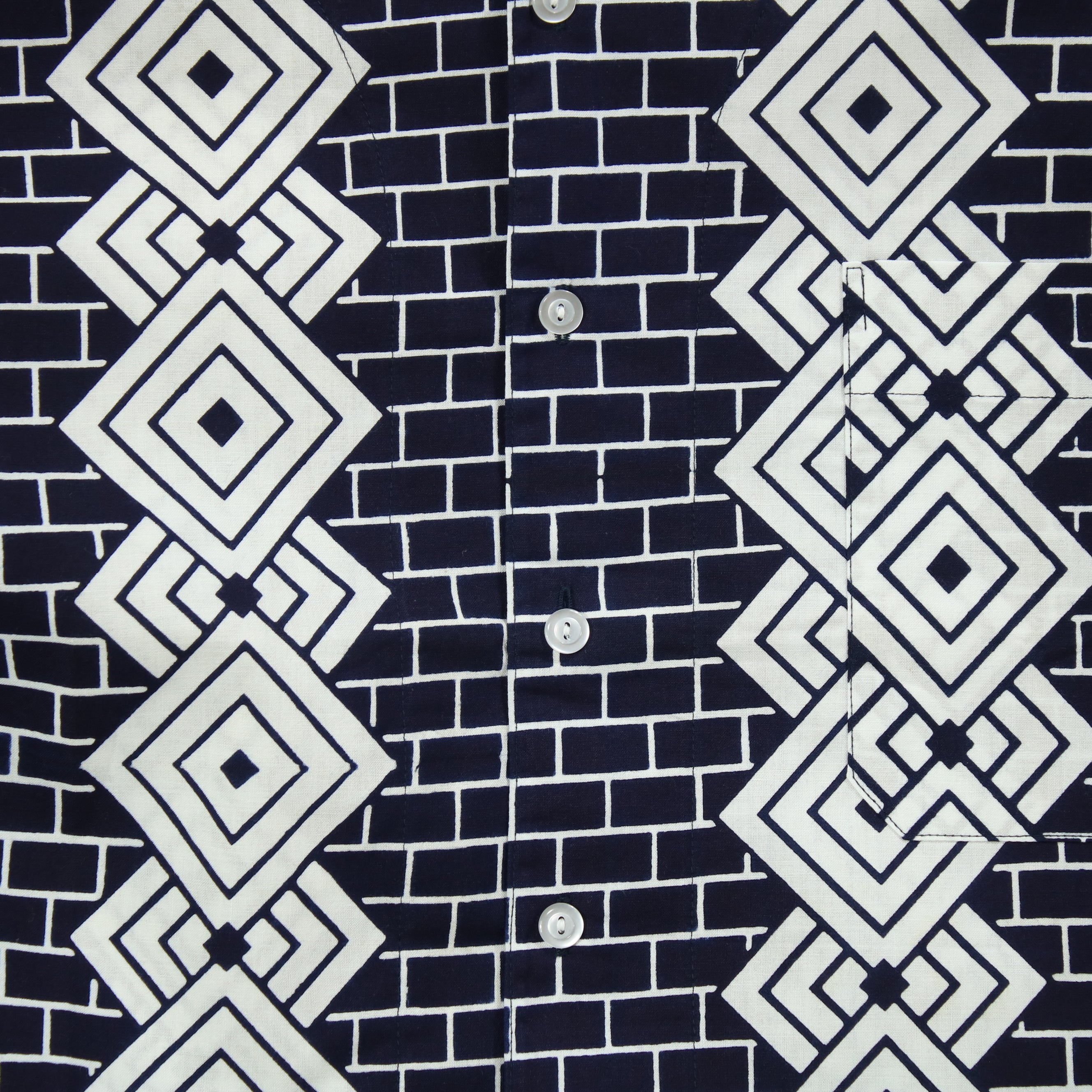 【三枡に吉原つなぎ】焼津シャツ／半袖