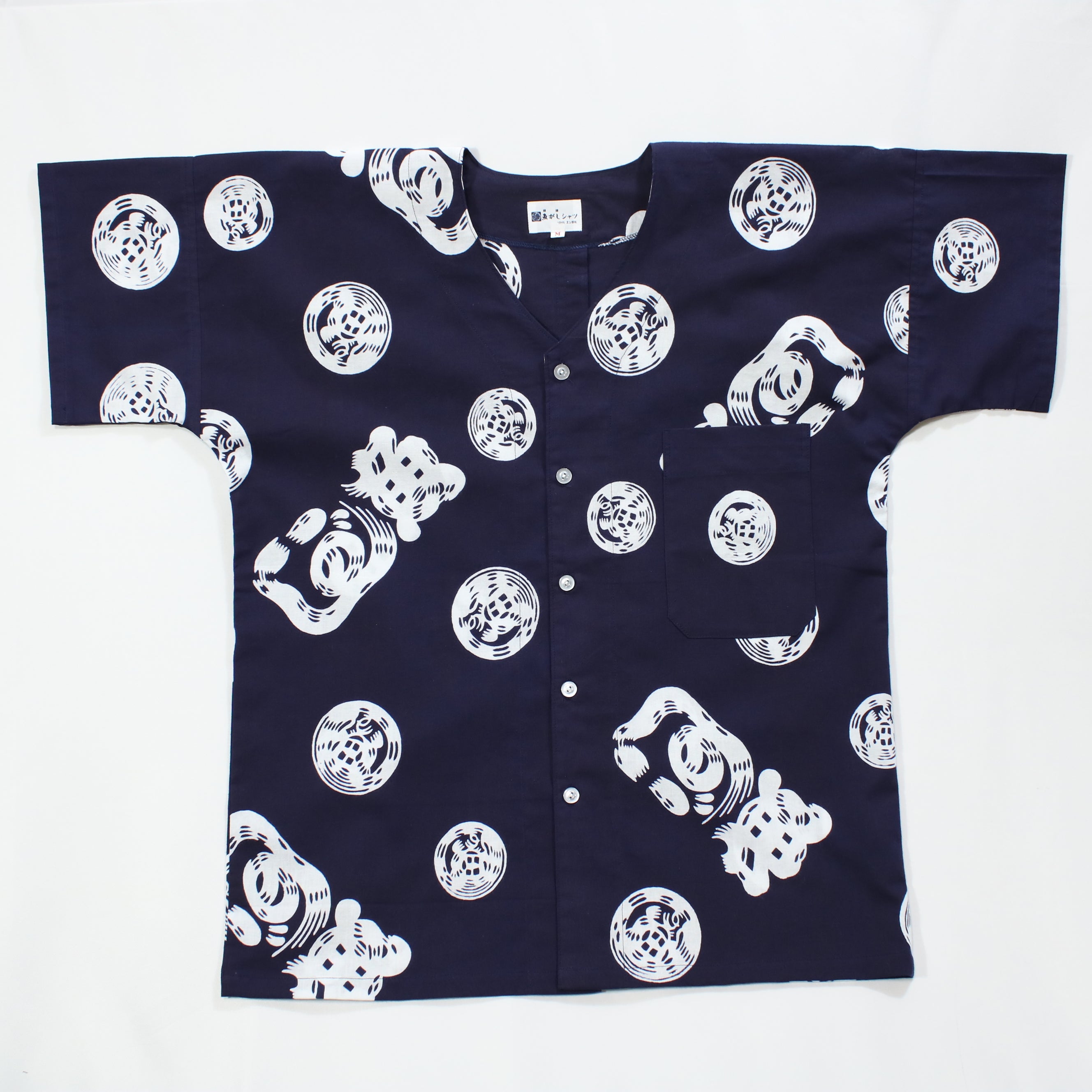 【魚河岸(紺地)】魚河岸シャツ／半袖
