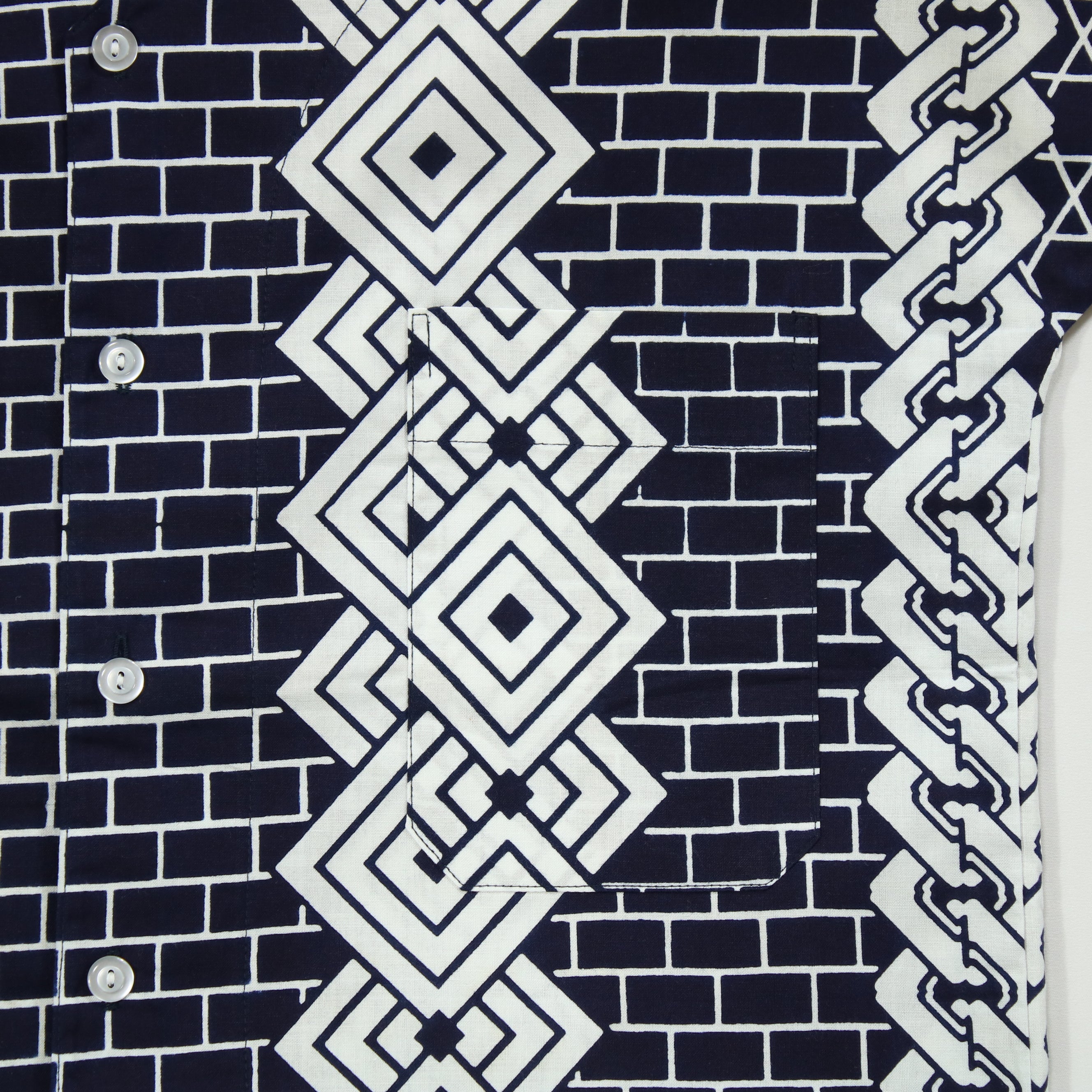 【三枡に吉原つなぎ】焼津シャツ／半袖