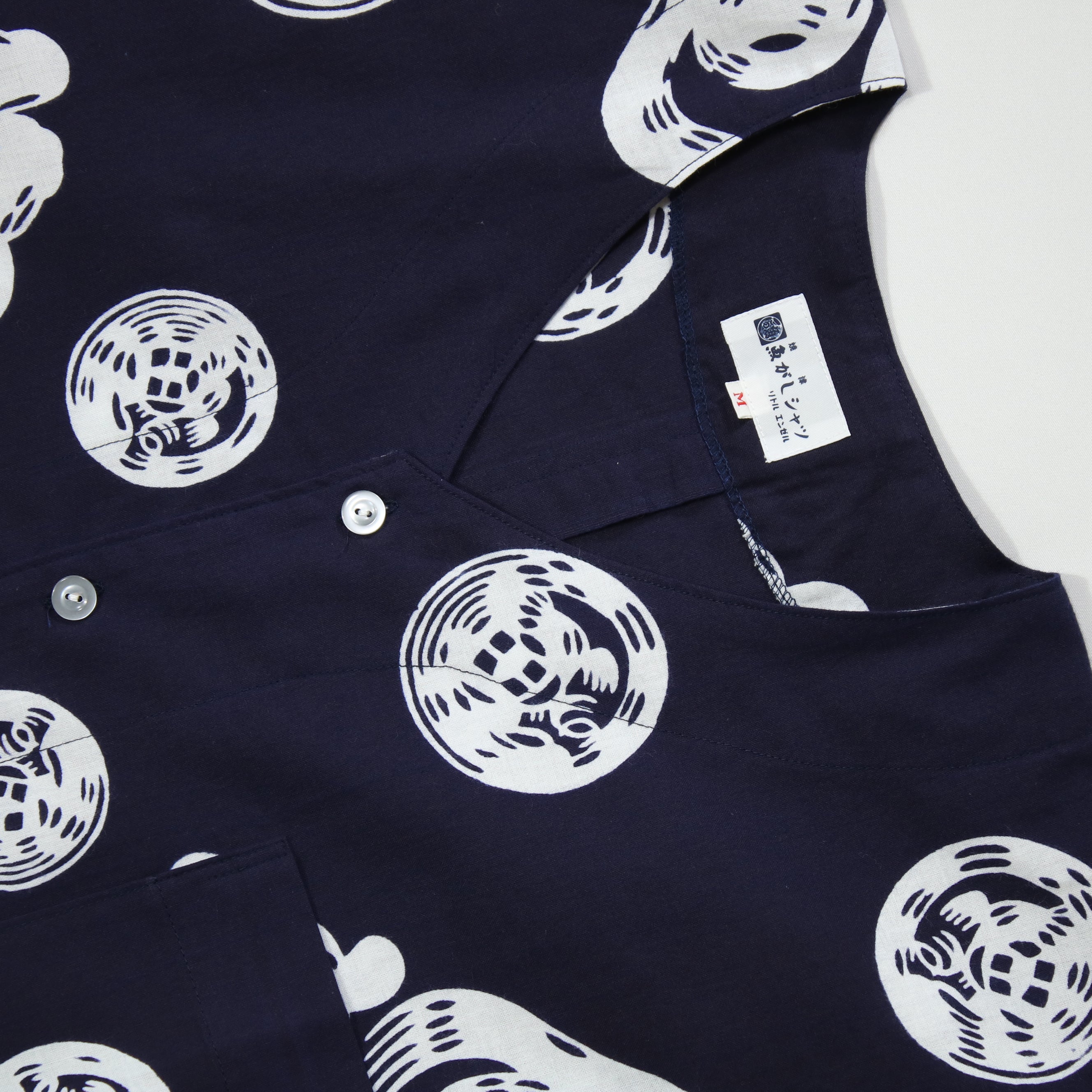 【魚河岸(紺地)】魚河岸シャツ／半袖