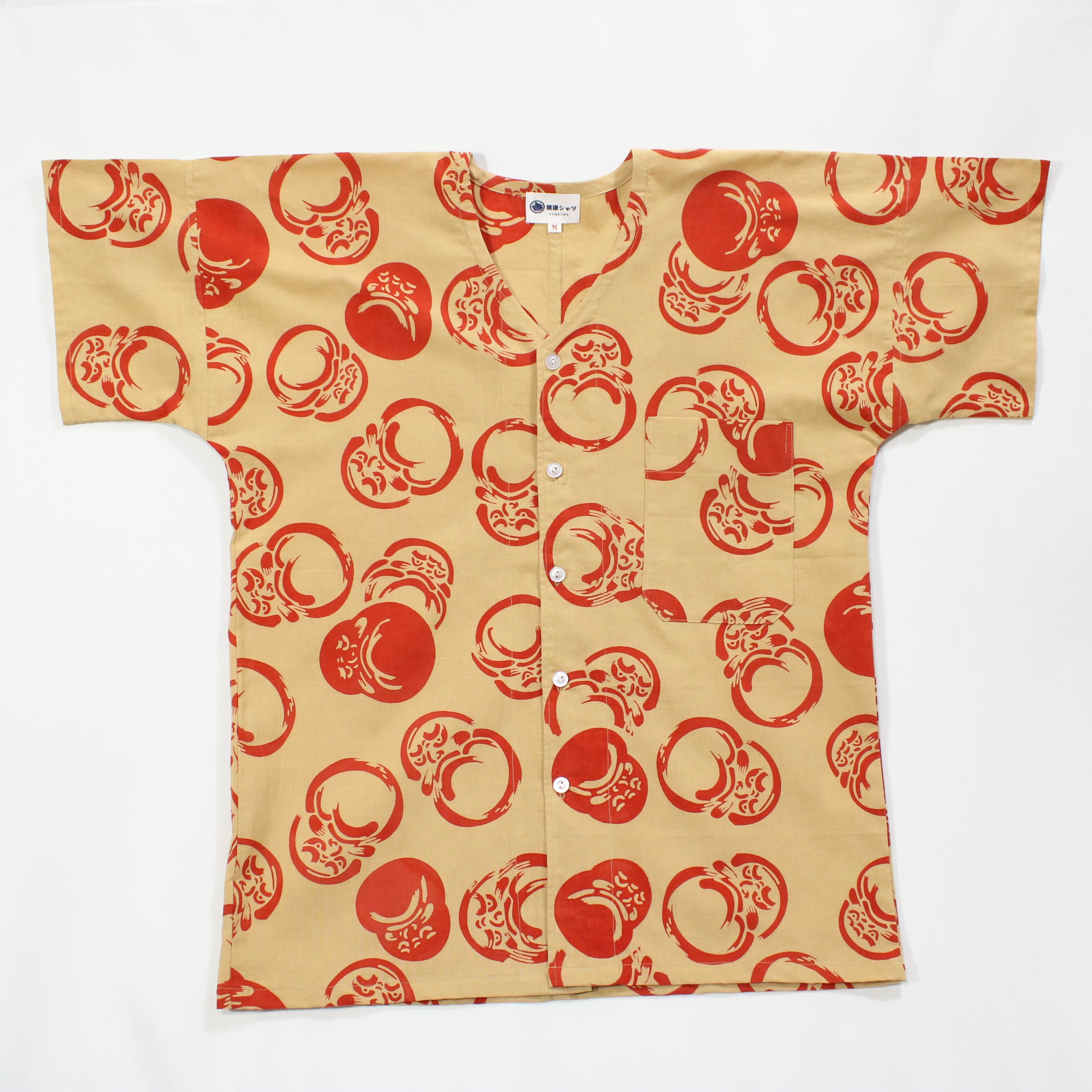 【だるま(ベージュ地)】焼津シャツ／半袖
