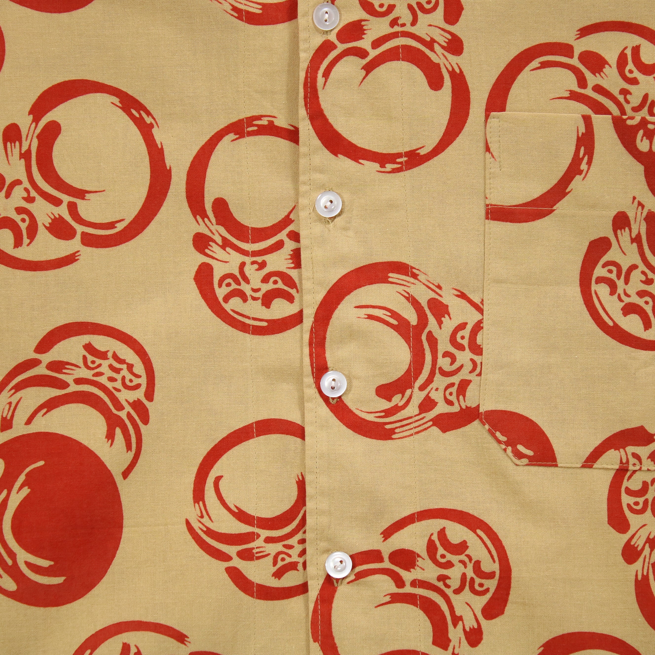 【だるま(ベージュ地)】焼津シャツ／半袖