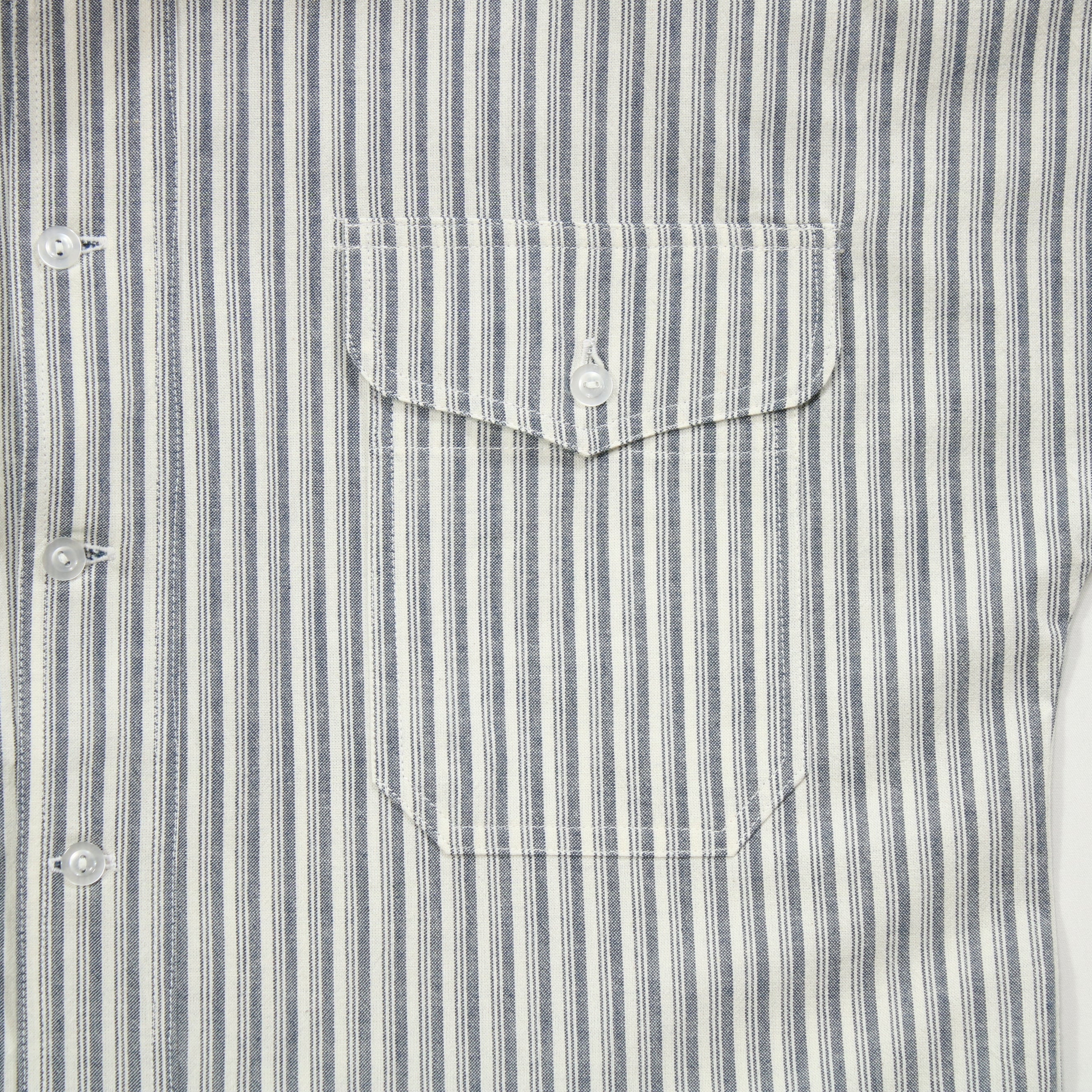 【鰹縞(グレー地)】スタンドカラーシャツ／長袖