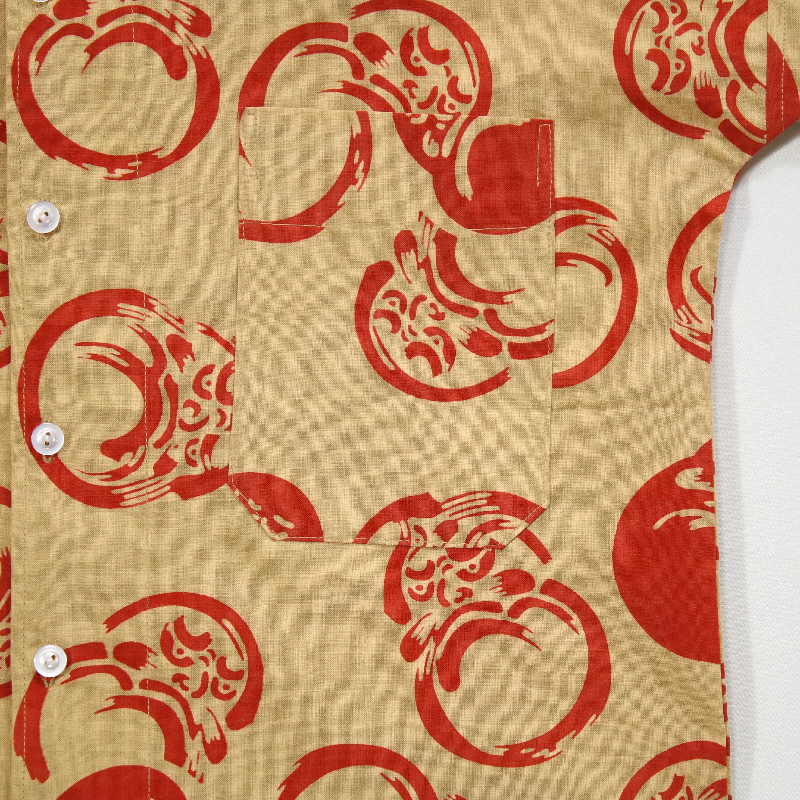 【だるま(ベージュ地)】焼津シャツ／半袖