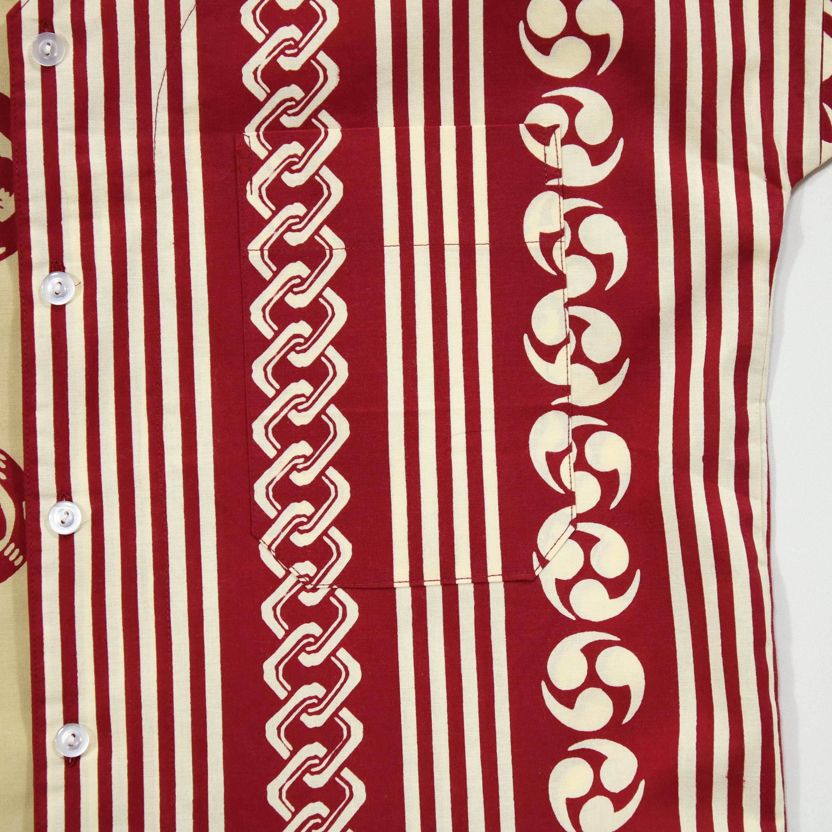 【魚河岸(ベージュ地)/遊び寄せ】魚河岸シャツ/片身替／半袖