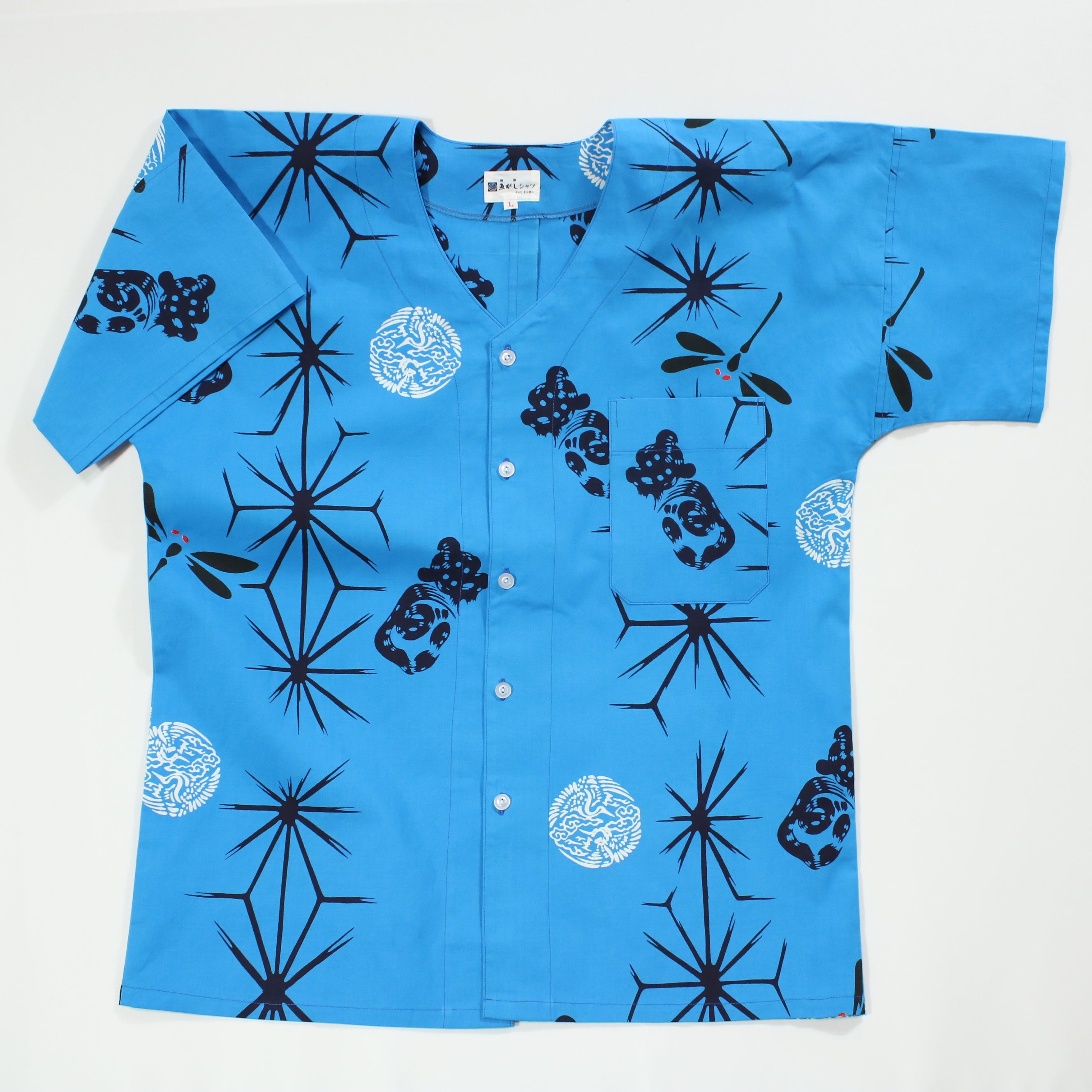 【丸鶴/とんぼ/麻の葉】魚河岸シャツ／半袖