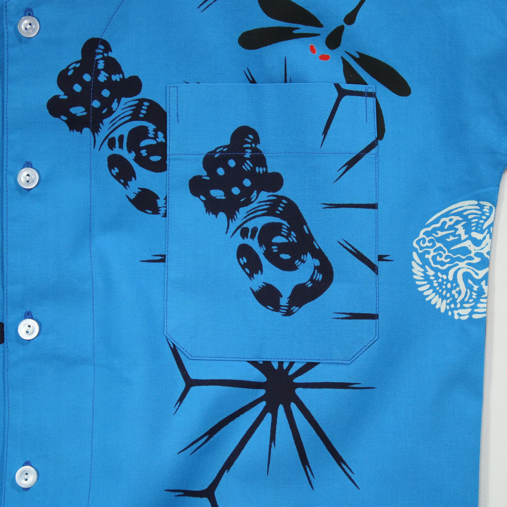 【丸鶴/とんぼ/麻の葉】魚河岸シャツ／半袖